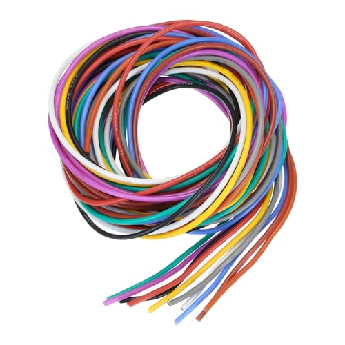 QUARKZMAN 18 AWG 0.75mm² Flexibel PVC Elektronik Kabel 1.5m, 2.3mm OD Verzinnter Kupferdraht für RC-Flugzeuge, Lastwagen, Auto, DIY Batterieklemmenkabel (10 Farben） von QUARKZMAN