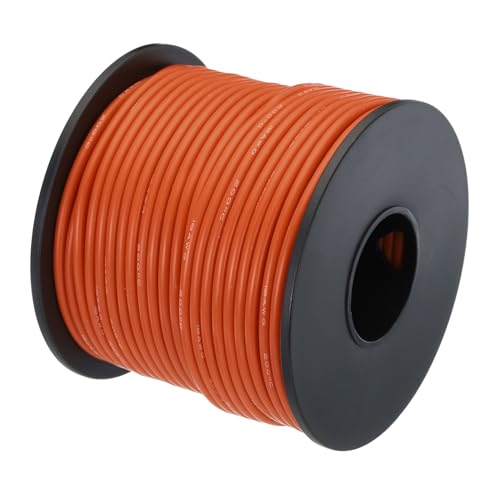 QUARKZMAN 18AWG Kabel Elektrischer Draht 0,82 mm² Verzinntes Kupferkabel 30 Meter, Stromkabel Hohe Temperatur Leitung Erdkabel Litzenkabel Elektro Klingeldraht für Kfz Kabelkanal, Orange von QUARKZMAN