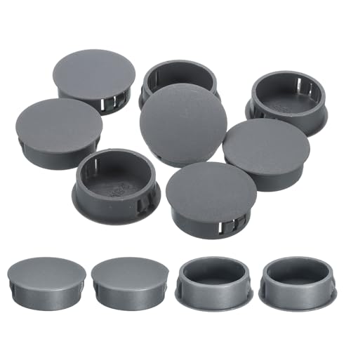 QUARKZMAN 18 Stück 28mm (1-1/8") Nylon Lochstopfen, Nylon Kunststoff Blindstopfen Rohrstopfen grau, runde Schnappverschluss Bohrungen für Industriebedarf Küchenschrank Schrank Stuhl von QUARKZMAN