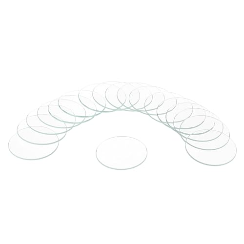 QUARKZMAN 18 Stück Uhrenglas Runde Flache Uhr Kristalllinse Glas, 42mm x 1.1mm (Ø *Dicke) Runde Gläser Ersatz Brille Uhren Gesicht Kristalle Linse Werkzeug für Uhrmacher Reparatur, Klar von QUARKZMAN
