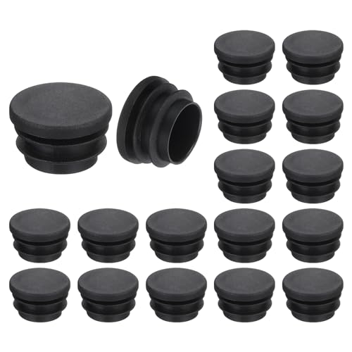 QUARKZMAN 18 Stück runde Rohrstopfen, Schwarze Lamellenstopfen, 30 mm OD (1,18 Zoll) Rohrabdeckung aus hochwertigem Kunststoff, Schutzkappen für Stuhl, Sofa, Tisch, Regal von QUARKZMAN