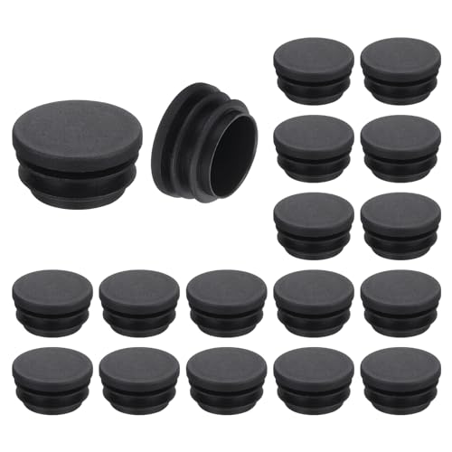 QUARKZMAN 18 Stück runde Rohrstopfen, Schwarze Lamellenstopfen, 32mm OD (1,26 Zoll) Rohrabdeckung aus hochwertigem Kunststoff, Schutzkappen für Stuhl, Sofa, Tisch, Regal von QUARKZMAN