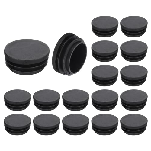 QUARKZMAN 18 Stück runde Rohrstopfen, Schwarze Lamellenstopfen, 38mm OD (1,5 Zoll) Rohrabdeckung aus hochwertigem Kunststoff, Schutzkappen für Stuhl, Sofa, Tisch, Regal von QUARKZMAN