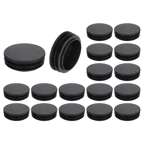 QUARKZMAN 18 Stück runde Rohrstopfen, Schwarze Lamellenstopfen, 48 mm OD (1,89 Zoll) Rohrabdeckung aus hochwertigem Kunststoff, Schutzkappen für Stuhl, Sofa, Tisch, Regal von QUARKZMAN