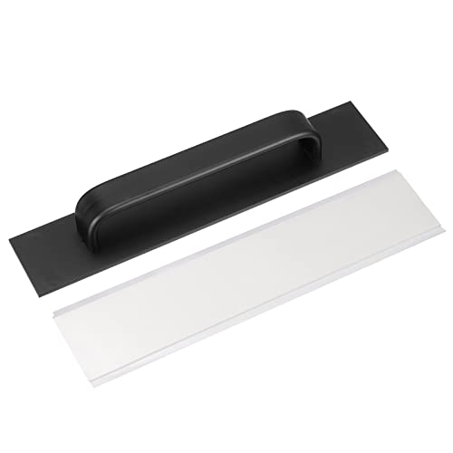 QUARKZMAN 1Stk Selbstkleben Griffe Schwarz Aluminiumlegierung Selbstklebende Instant Schublade Griffe Ziehen für Bad Schrank Kleiderschrank Kommode Fenster (200mm/7,87" Länge) von QUARKZMAN