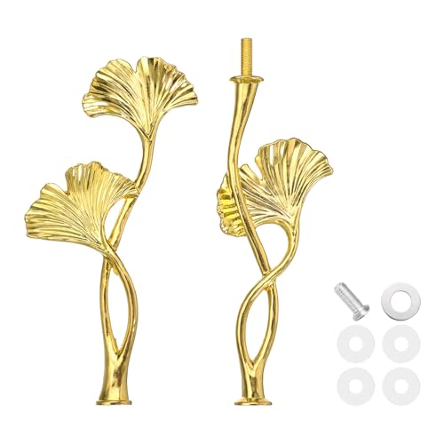 QUARKZMAN 2 Etagen Kuchen Tablett Ständer Griff Metall Kuchen Ständer Halter Cupcake Dessert Teller Hardware Befestigung Halter Stange Griff für Hochzeit Party Festival, Gold (Blume) von QUARKZMAN