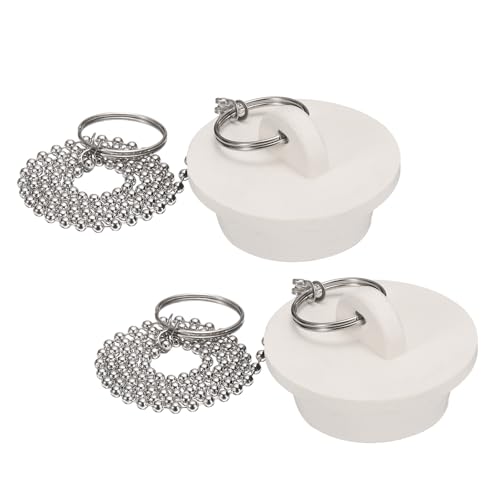QUARKZMAN 2 STK Abflussstopfen Ø35mm Badewannenstöpsel Waschbeckenstöpsel Gummi Stopfen Abflusssieb Abflussstöpsel Gummistöpsel Küchenspüle Stöpsel für Spülbecken Weiß von QUARKZMAN