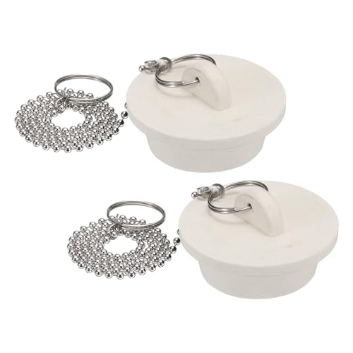 QUARKZMAN 2 STK Abflussstopfen Ø38mm Badewannenstöpsel Waschbeckenstöpsel Gummi Stopfen Abflusssieb Abflussstöpsel Gummistöpsel Küchenspüle Stöpsel für Spülbecken Weiß von QUARKZMAN