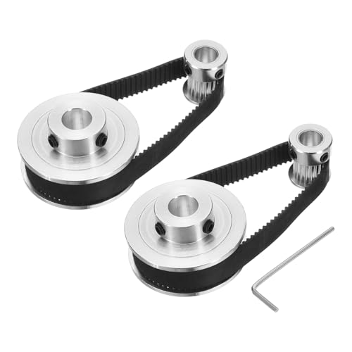 QUARKZMAN 2 Set GT-2 Synchronrad 20&60 Zähne 8&10mm Bohrung, Aluminiumlegierung Zahnriemenscheibe mit 2 Stück Länge 200mm Breite 10mm Riemen für 3D-Drucker, CNC-Maschine (20-60T-8&10B-10) QUARKZMAN 2 Set GT-2 Synchronrad 20&60 Zähne 8&10mm Bohrung, Aluminiumlegierung Zahnriemenscheibe mit 2 Stück Länge 200mm Breite 10mm Riemen für 3D-Drucker, CNC-Maschine (20-60T-8&10B-10) von QUARKZMAN