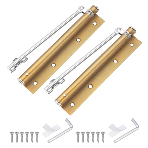 QUARKZMAN 2 Stück 195mm/7,68" Türschließer mit Feder, Edelstahl Automatischer Türschließer mit einstellbarer Schließgeschwindigkeit für selbstschließende Türen 20-40kg, Messing von QUARKZMAN