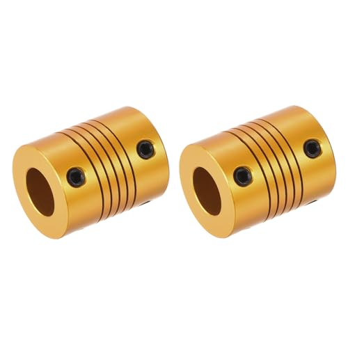 QUARKZMAN 2 Stück Flexible Kupplungen 5mm bis 10mm Aluminium Wellenkupplung L25xD20mm Klauenkupplung Gelenkverbinder für DIY Encoder Motoren 3D Drucker Schrittmotor Golden QUARKZMAN 2 Stück Flexible Kupplungen 5mm bis 10mm Aluminium Wellenkupplung L25xD20mm Klauenkupplung Gelenkverbinder für DIY Encoder Motoren 3D Drucker Schrittmotor Golden von QUARKZMAN