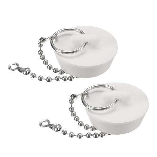 QUARKZMAN 2 Stück Abflussstopfen， Ø32mm Badewannenstöpsel Waschbeckenstöpsel Gummistöpsel Gummi Stopfen Abflusssieb Abflussstöpsel Küchenspüle Stöpsel für Spülbecken Weiß von QUARKZMAN