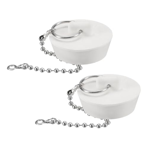 QUARKZMAN 2 Stück Abflussstopfen， Ø35-38mm Badewannenstöpsel Waschbeckenstöpsel Gummistöpsel Gummi Stopfen Abflusssieb Abflussstöpsel Küchenspüle Stöpsel für Spülbecken Weiß von QUARKZMAN