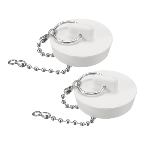 QUARKZMAN 2 Stück Abflussstopfen， Ø38mm Badewannenstöpsel Waschbeckenstöpsel Gummistöpsel Gummi Stopfen Abflusssieb Abflussstöpsel Küchenspüle Stöpsel für Spülbecken Weiß von QUARKZMAN
