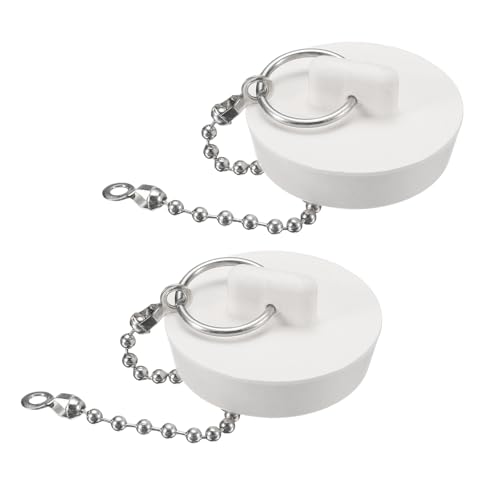 QUARKZMAN 2 Stück Abflussstopfen Ø38mm Badewannenstöpsel Waschbeckenstöpsel Gummi Stopfen Abflusssieb Abflussstöpsel Gummistöpsel Küchenspüle Stöpsel für Spülbecken Weiß von QUARKZMAN