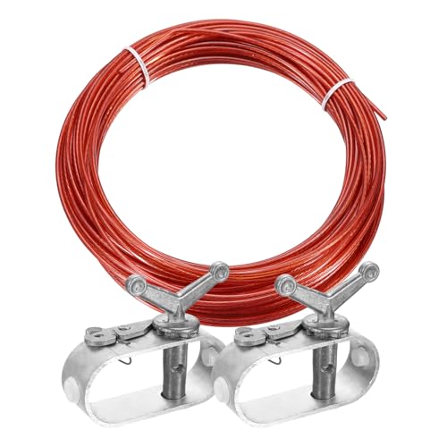 QUARKZMAN 2 Stück Drahtspanner Drahtseil Spanner Draht Spannseil mit Stahlseil ummantelt Ø 2 mm Länge 20 m Spannschloss Spanndrahtseil für Poolplanen Befestigung Seil Poolabdeckung Winter von QUARKZMAN
