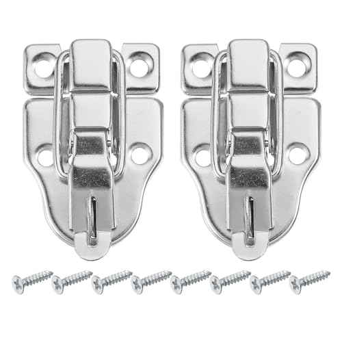 QUARKZMAN 2 Stück Entenschnabel-Knebelverschluss mit Vorhängeschloss-Loch, Metallkasten-Knebelverschluss Truhenverschluss mit Schrauben für Schmuckschatullen Holzkisten Dekoration, Silber QUARKZMAN 2 Stück Entenschnabel-Knebelverschluss mit Vorhängeschloss-Loch, Metallkasten-Knebelverschluss Truhenverschluss mit Schrauben für Schmuckschatullen Holzkisten Dekoration, Silber von QUARKZMAN