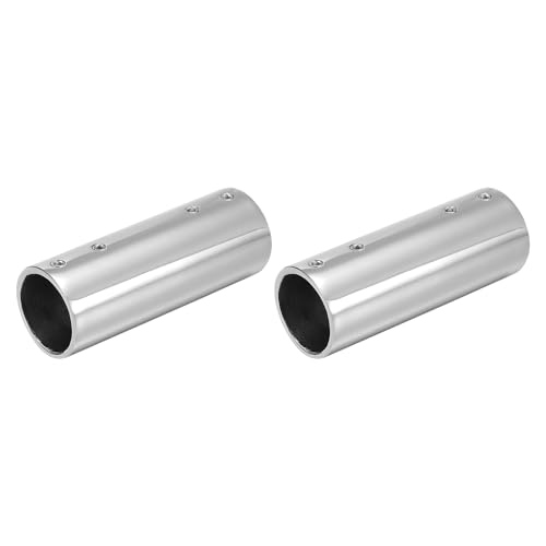 QUARKZMAN 2 Stück Gerader Rohrverbinder, 316 Edelstahl 2-Wege Handlaufrohrverbinder 100mm Länge, für 1-3/16"(30mm) OD Handlauf Geländer von QUARKZMAN