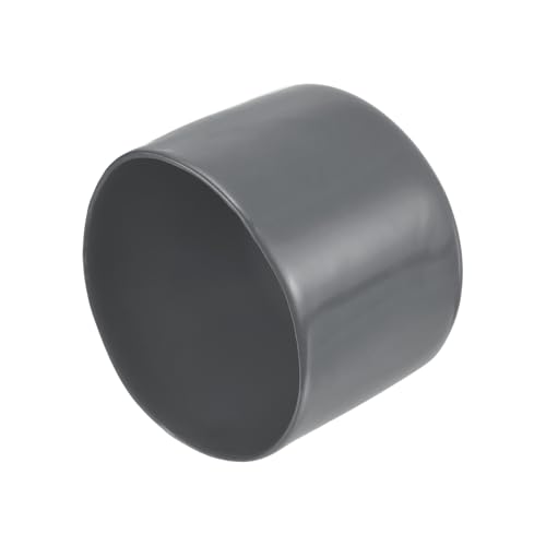 QUARKZMAN 2 Stück Gummikappen 52mm Gummi Endkappe Rund Schutzkappen Pfostenkappe Abdeckkappen Zaunpfosten Endspitze Kappen für Rohr Gartenstühle Tischbeine Möbelfüße Gleiter, Dunkelgrau von QUARKZMAN