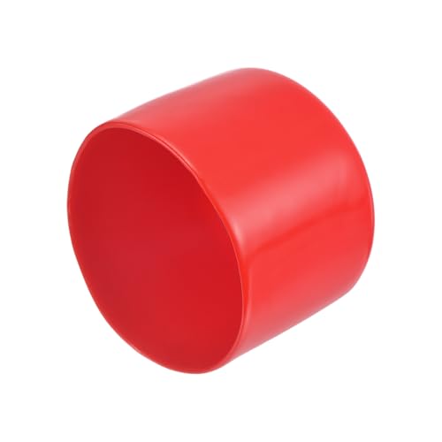 QUARKZMAN 2 Stück Gummikappen 52 mm Gummi Endkappe Rund Schutzkappen Pfostenkappe Abdeckkappen Zaunpfosten Endspitze Kappen für Rohr Gartenstühle Tischbeine Möbelfüße Gleiter, Rot von QUARKZMAN