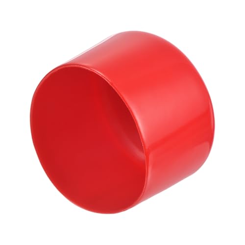 QUARKZMAN 2 Stück Gummikappen 60 mm Gummi Endkappe Rund Schutzkappen Pfostenkappe Abdeckkappen Zaunpfosten Endspitze Kappen für Rohr Gartenstühle Tischbeine Möbelfüße Gleiter, Rot von QUARKZMAN