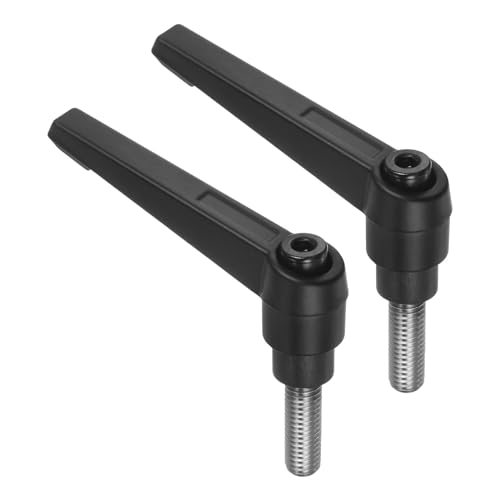 QUARKZMAN 2 Stück Klemmhebel Griff M8 x 20mm Außengewinde Schraube Edelstahl 304 mit Zinklegierung Verstellbare Handgriff Spannhebel für Werkzeugmaschinen Schweißgeräte Druckgeräte, Schwarz von QUARKZMAN