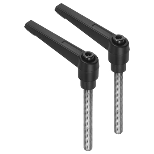 QUARKZMAN 2 Stück Klemmhebel Griff M8 x 60mm Außengewinde Schraube Edelstahl 304 mit Zinklegierung Verstellbare Handgriff Spannhebel für Werkzeugmaschinen Schweißgeräte Druckgeräte, Schwarz von QUARKZMAN