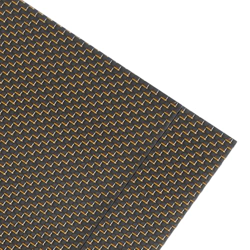 QUARKZMAN 2 Stück Kohlefaserplatte 300x200x3mm 3K Kohlefaserplatte Mit Metallfäden Glatte Webung Glänzende Oberfläche Laminatplatte Platte Für Automotive Autos RC Modelle Drohnen DIY Gold von QUARKZMAN