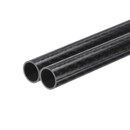 QUARKZMAN 2 Stück Kohlefaserrohr 12 x 14 x 500mm glänzende Oberfläche Stab 3K Rollgewickeltes reines Kohlefaser-Rundrohr für RC-Flugzeug Multicopter von QUARKZMAN