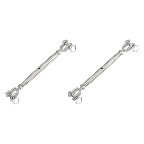 QUARKZMAN 2 Stück M6(1/4") Geschlossener Körper Backe Und Backe Spannschloss Drahtseilspannung, Edelstahl Verstellbarer Kabelspanner Für Sonnensegel, 1600Lbs Arbeitslastgrenze von QUARKZMAN