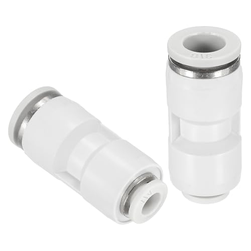 QUARKZMAN 2 Stück Push To Connect Fittings Reduzierung 3/8" Rohr Außendurchmesser x 1/4" Rohr Außendurchmesser Gerader Pneumatischer Schnellkuppler Für Wasser Öl Schlauchleitung Rohr Weiß von QUARKZMAN