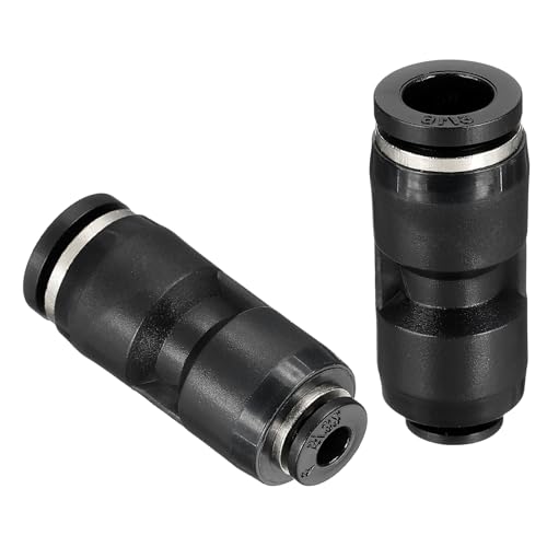 QUARKZMAN 2 Stück Push To Connect Fittings Reduzierung 5/16" Schlauch Außendurchmesser x 5/16" Schlauch Außendurchmesser Gerader Pneumatischer Schnellkuppler Öl Schlauchleitung Rohr Schwarz von QUARKZMAN
