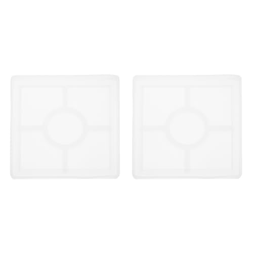 QUARKZMAN 2 Stück Quadratische Große Untersetzer Silikonharzform, Tablettformen für Harzguss, Epoxidharzformen für Untersetzer Tablett DIY Kunst Tasse Schüssel Matten, Kerzenhalter, Weiß von QUARKZMAN