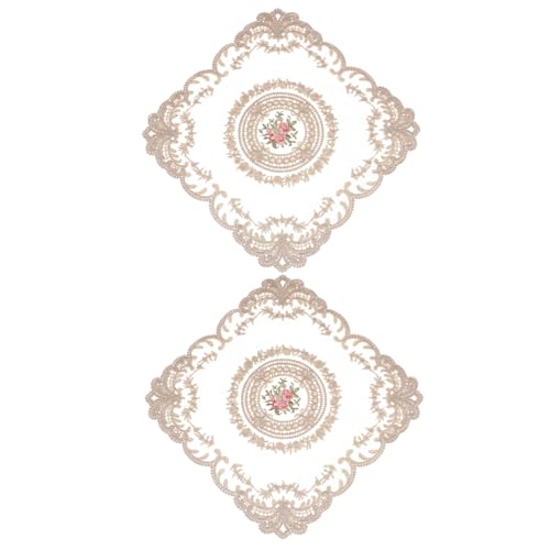 QUARKZMAN 2 Stück Retro Spitzenplatzset 30x30 cm Quadratische bestickte Tischsets Französische Häkeldeckchen Untersetzer Tassenmatte für Zuhause Hochzeit, Grau Braun QUARKZMAN 2 Stück Retro Spitzenplatzset 30x30 cm Quadratische bestickte Tischsets Französische Häkeldeckchen Untersetzer Tassenmatte für Zuhause Hochzeit, Grau Braun von QUARKZMAN