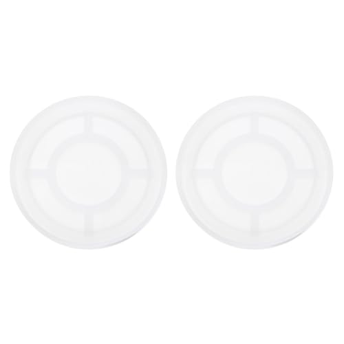 QUARKZMAN 2 Stück Runde Kleine Untersetzer Silikonharzform, Tablettformen für Harzguss, Epoxidharzformen für Untersetzer Tablett DIY Kunst Tasse Schüssel Matten, Kerzenhalter, Weiß von QUARKZMAN