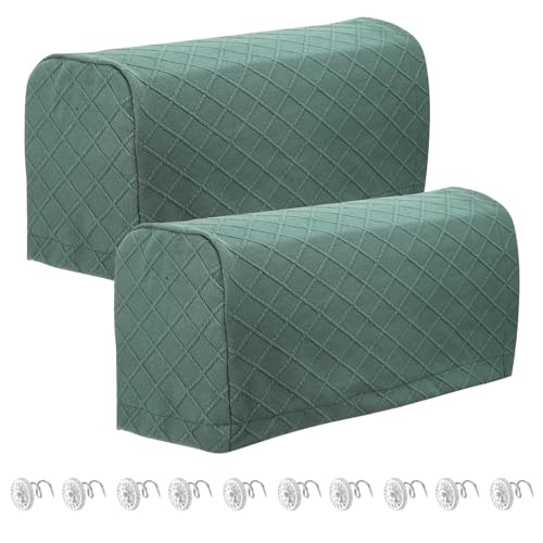 QUARKZMAN 2 Stück Stretch-Armlehnenbezüge, Sofalehnenbezüge mit Drehstiften, Armlehnenbezug für Sofas, rutschfeste Möbelschutzabdeckung für Sessel, grün QUARKZMAN 2 Stück Stretch-Armlehnenbezüge, Sofalehnenbezüge mit Drehstiften, Armlehnenbezug für Sofas, rutschfeste Möbelschutzabdeckung für Sessel, grün von QUARKZMAN