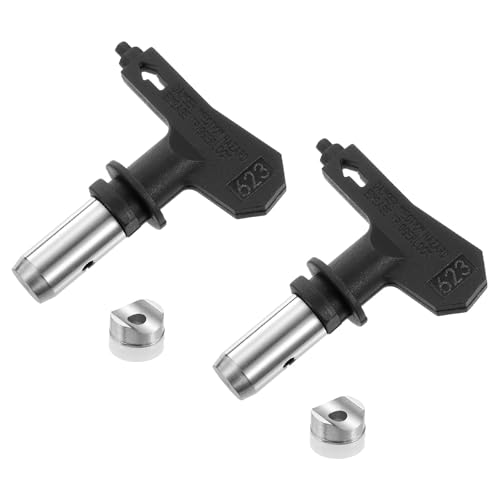 QUARKZMAN 2 Stück Umkehrbare Spritzdüsen für Airless-Spritzgerät 623 Düse Spitzen Spritzgeräte Teile für Farbsprühsystem, Schwarz von QUARKZMAN