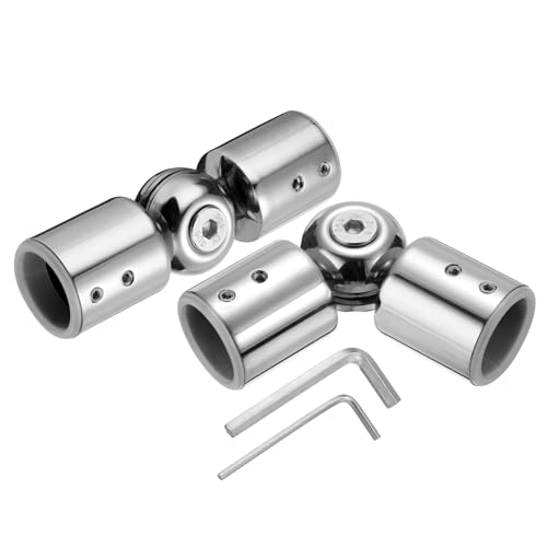 QUARKZMAN 2 Stück Verstellbare Gardinenstangen Eckverbinder 19mm Innendurchmesser 304 Edelstahl Fenster-Scharnierverbinder mit Sechskantschlüssel für 1 Zoll Bogenfenster-Jalousie, Silber QUARKZMAN 2 Stück Verstellbare Gardinenstangen Eckverbinder 19mm Innendurchmesser 304 Edelstahl Fenster-Scharnierverbinder mit Sechskantschlüssel für 1 Zoll Bogenfenster-Jalousie, Silber von QUARKZMAN