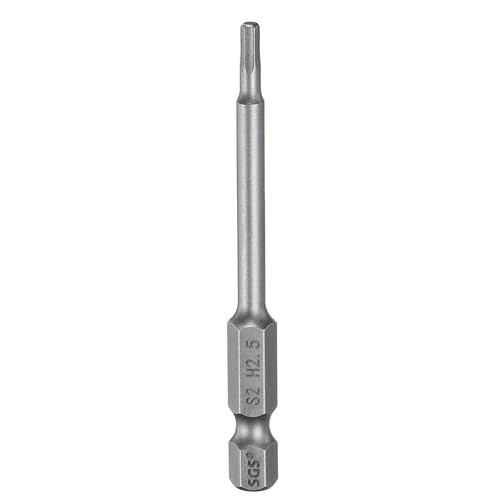 QUARKZMAN 2.5mm(H2.5) 75mm Lang HRC60±1 Härte Hex Bits, Hexagon Innensechskant Schraubendreher Bit Set 1/4" Magnetisch S2-Stahl key Hex Sechskant Bitsatz von QUARKZMAN