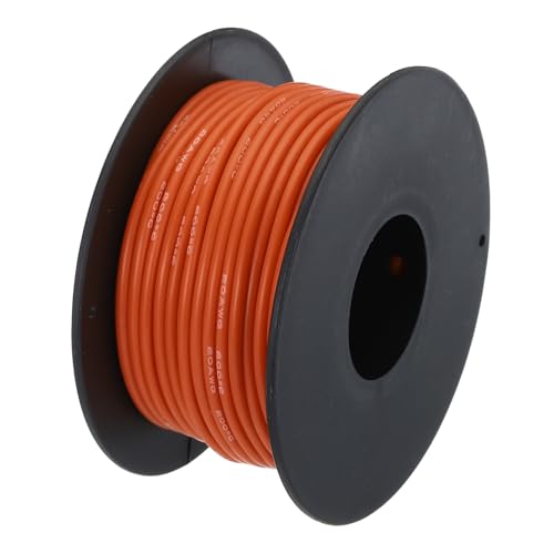 QUARKZMAN 20AWG Kabel Elektrischer Draht 0,52 mm² Verzinntes Kupferkabel 15 Meter, Stromkabel Hohe Temperatur Leitung Erdkabel Litzenkabel Verlängerungskabel für Kfz Kabelkanal, Orange von QUARKZMAN