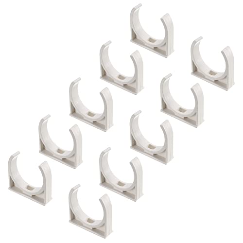 QUARKZMAN 20 Stück 50mm / 2 Zoll PVC Wasserrohr Klemmen Clips U-förmige Schnallen für Rohr Wasserversorgung Weiß von QUARKZMAN