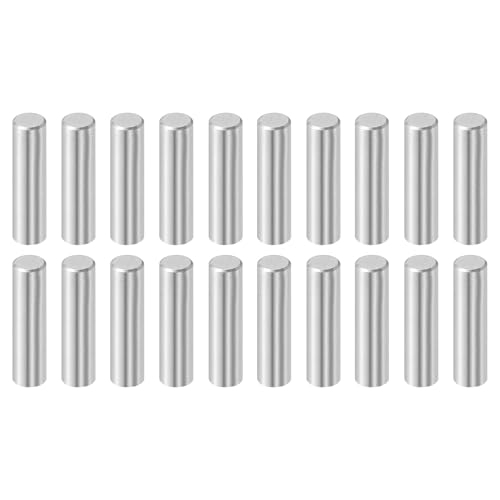 QUARKZMAN 20 Stück 8mm x 32mm Dübelstifte, 304 Edelstahl Zylindrische Regalstützstifte Positionierstifte Regalbefestigungselemente Für Bücherregal Schrank Möbelkomponente (GB119), Silber von QUARKZMAN