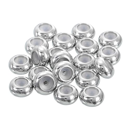 QUARKZMAN 20 Stück 8mmx1.5mm Einsetzgummistopper Positionierungsperlen, Edelstahl verstellbare Schiebeperlen für die Schmuckherstellung Silber QUARKZMAN 20 Stück 8mmx1.5mm Einsetzgummistopper Positionierungsperlen, Edelstahl verstellbare Schiebeperlen für die Schmuckherstellung Silber von QUARKZMAN