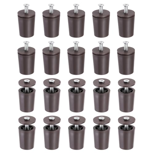 QUARKZMAN 20 Stück Anschlagpuffer Stopper für Rollladen 28mm Rolladenstopper Kunststoff Anschlagstopfen mit Unterlegscheiben & Schrauben für Rollo Jalousien Rolladenpanzer Lamellen, Braun von QUARKZMAN