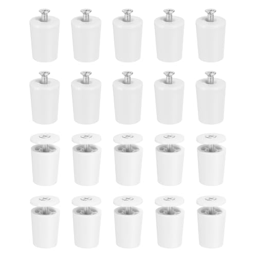 QUARKZMAN 20 Stück Anschlagpuffer Stopper für Rollladen 28mm Rolladenstopper Kunststoff Anschlagstopfen mit Unterlegscheiben & Schrauben für Rollo Jalousien Rolladenpanzer Lamellen, Weiß von QUARKZMAN