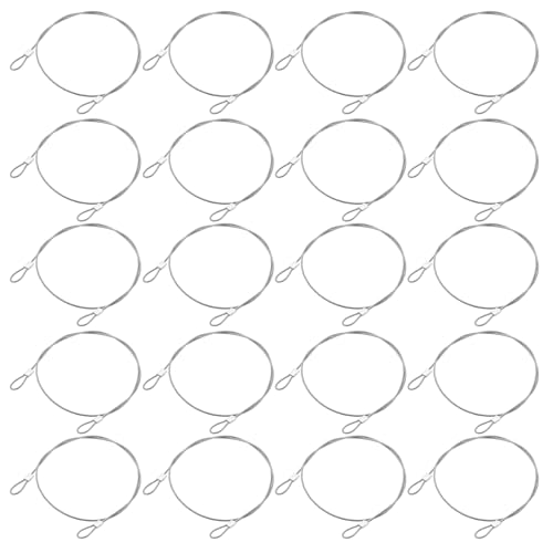 QUARKZMAN 20 Stück Lanyard Kabel Drahtseil, 20cm x 1,5mm Edelstahl Drahtseil mit Schlaufen Sicherheitsstahlseil zum Verbinden von Möbeln im Freien auf Reisen, Silber von QUARKZMAN