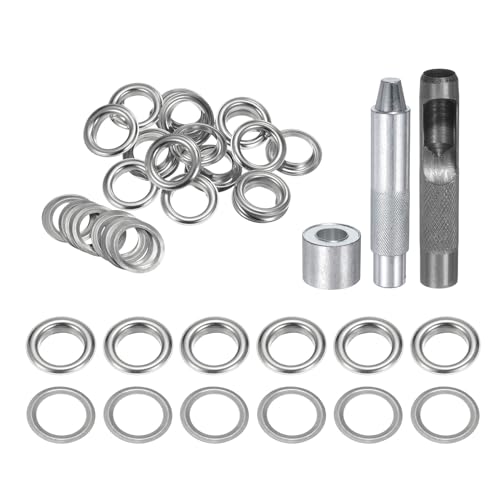 QUARKZMAN Grommet Werkzeug Kit, 20 Pcs 14mm Ösen mit 2 Ösenzange & 1 Scheiben Set, Metallösen Kupfer Tülle Stanzwerkzeug für Stoff Planen Leder Gewebe Vorhang Poolabdeckung, Silber QUARKZMAN Grommet Werkzeug Kit, 20 Pcs 14mm Ösen mit 2 Ösenzange & 1 Scheiben Set, Metallösen Kupfer Tülle Stanzwerkzeug für Stoff Planen Leder Gewebe Vorhang Poolabdeckung, Silber von QUARKZMAN