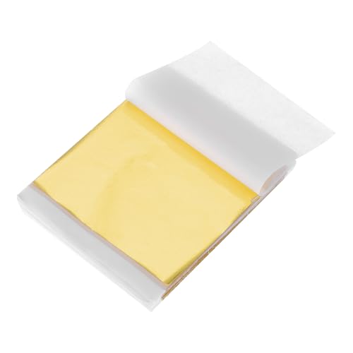 QUARKZMAN 200 Stück Blattgoldblätter 3,5" x 3,5" Imitationsgoldfolienblätter für Basteln, Bilderrahmen, Skulpturen, Nägel und DIY-Kunstdekoration, Dunkelgold von QUARKZMAN