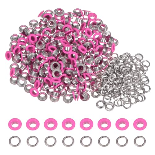 QUARKZMAN 200 Satz Runde Ösen Set, 5mm Loch Metallösen mit Unterlegscheiben für Planen Scrapbooking Schuhe Kleidung Leder Leinwand DIY Projekt Tasche (Magenta) QUARKZMAN 200 Satz Runde Ösen Set, 5mm Loch Metallösen mit Unterlegscheiben für Planen Scrapbooking Schuhe Kleidung Leder Leinwand DIY Projekt Tasche (Magenta) von QUARKZMAN