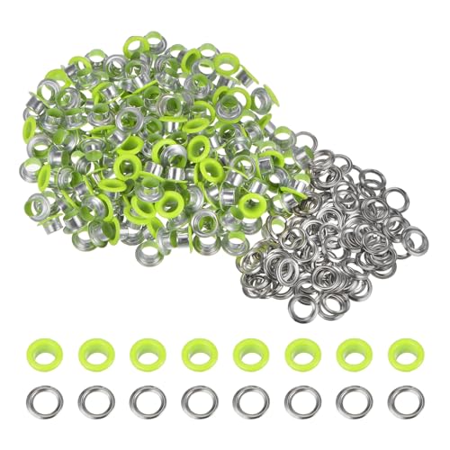 QUARKZMAN 200 Satz Runde Ösen Set, 6mm Loch Metallösen mit Unterlegscheiben für Planen Scrapbooking Schuhe Kleidung Leder Leinwand DIY Projekt Tasche (Neongrün) QUARKZMAN 200 Satz Runde Ösen Set, 6mm Loch Metallösen mit Unterlegscheiben für Planen Scrapbooking Schuhe Kleidung Leder Leinwand DIY Projekt Tasche (Neongrün) von QUARKZMAN